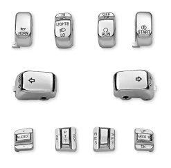 Biker's Choice Chrome Switch Cap Kit For Harley Touring 1996-2013