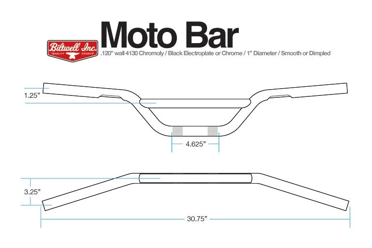 Biltwell Moto Bar 1" Handlebars 9 Biltwell Moto Bar 1" Handlebars - Image 7