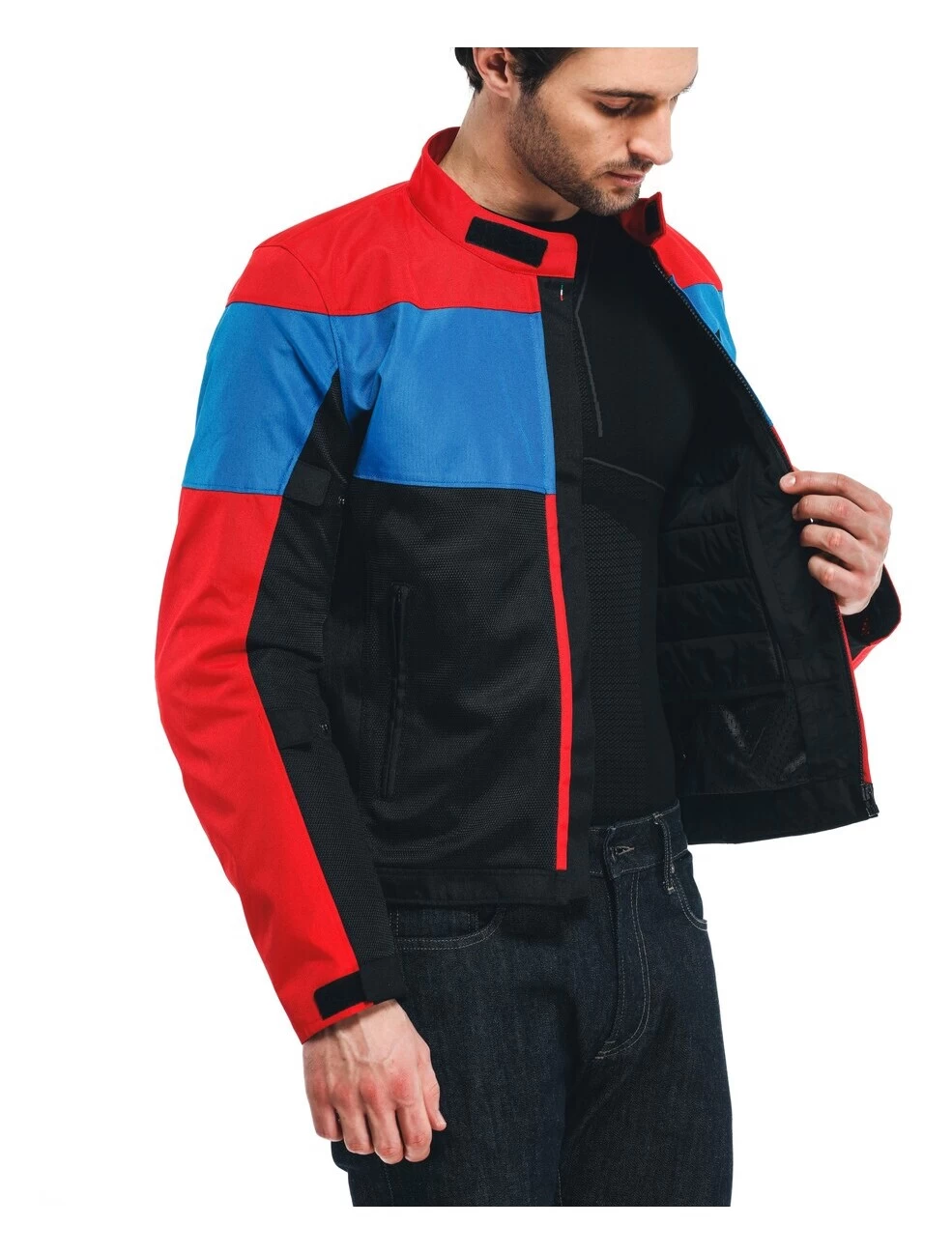 Dainese Elettrica Air Tex Jacket Black/Lava Red/Light Blue / 44 [Blemished - Very Good] - Image 7