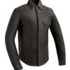 First Manufacturing Maduro Leather Riding Shirt 1 First Manufacturing Maduro Leather Riding Shirt -Motorcycle Parts first manufacturing maduro leather shirt black