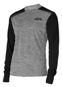 FXR Tenacious Merino Long Sleeve Top 5 FXR Tenacious Merino Long Sleeve Top -Motorcycle Parts fxr tenacious merino longsleeve heather hi vis black 1