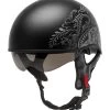 GMax HH65 Rose Naked Helmet 1 GMax HH65 Rose Naked Helmet -Motorcycle Parts g max hh65 naked rose helmet black silver