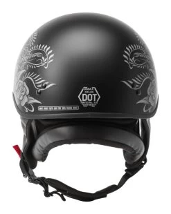 GMax HH65 Rose Naked Helmet 7 GMax HH65 Rose Naked Helmet -Motorcycle Parts g max hh65 naked rose helmet black silver 2