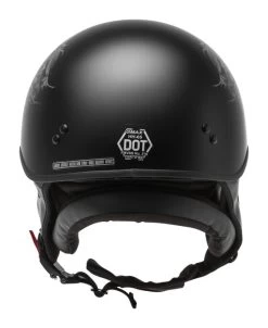 GMax HH65 Ghost/Rip Naked Helmet -Motorcycle Parts gmax helmets hh65 half helmet ghost rip naked matte black silver 4