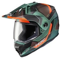 HJC DS-X1 Synergy Helmet -Motorcycle Parts hjcdsx1 synergy helmet green orange brown