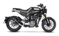 LeoVince LV-10 Slip-On Exhaust Husqvarna Vitpilen 401 / Svartpilen 401 2020 Black Stainless Steel [Open Box] -Motorcycle Parts leo vince lv10 slip on exhaust husqvarna vitpilen401 svartpilen4012020 black stainless steel open box black stainless steel 2