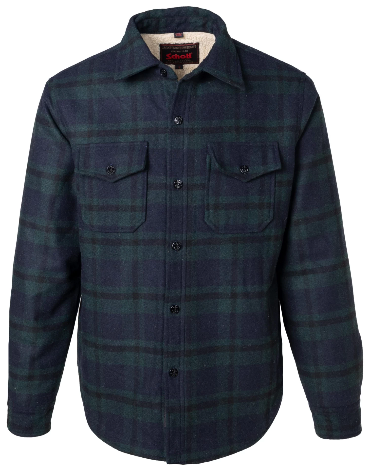 Schott CPO Plaid Sherpa Lined Shirt 9 Schott CPO Plaid Sherpa Lined Shirt - Image 7