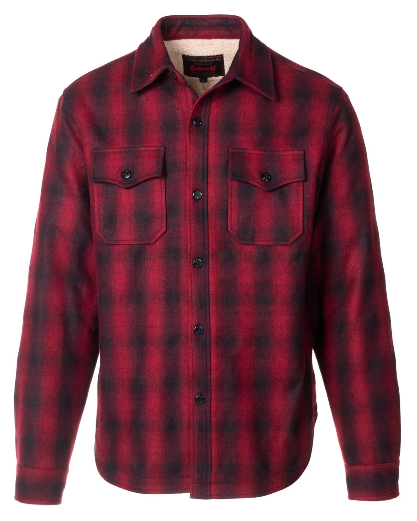 Schott CPO Plaid Sherpa Lined Shirt 3 Schott CPO Plaid Sherpa Lined Shirt