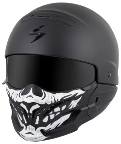 Scorpion EXO Covert Skull Face Mask Black/White [Open Box] -Motorcycle Parts scorpion exo covert skull face mask black white open box black white 2