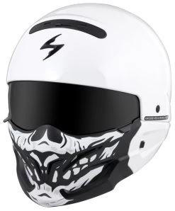 Scorpion EXO Covert Skull Face Mask Black/White [Open Box] -Motorcycle Parts scorpion exo covert skull face mask black white open box black white 3