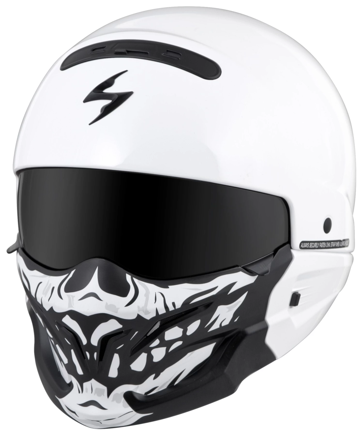 Scorpion EXO Covert Skull Face Mask Black/White [Open Box] - Image 4
