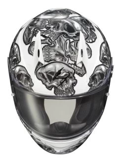 Scorpion EXO-R320 Skull-E Helmet -Motorcycle Parts scorpion exor320 skull e helmet silver 1
