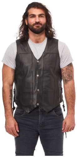 Street & Steel 2nd Amendment 2 Leather Vest 8 Street & Steel 2nd Amendment 2 Leather Vest -Motorcycle Parts street steel2nd amendment2 leather vest black 2